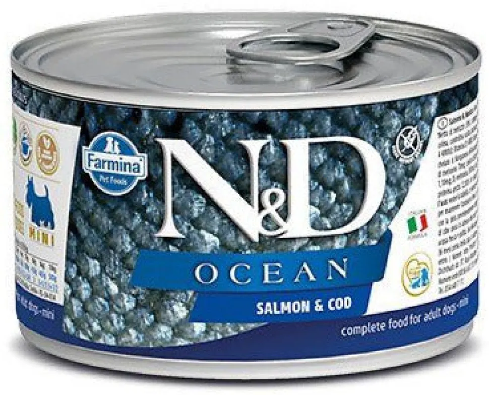Farmina N&D Ocean Salmon & Codfish Mini Canned Dog Food - 4.9 oz - Case of 6