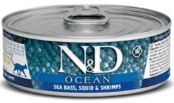 Farmina N&D Ocean Sea Bass, Squid & Shrimp Canned Cat Food - 2.8 oz - Case of 12