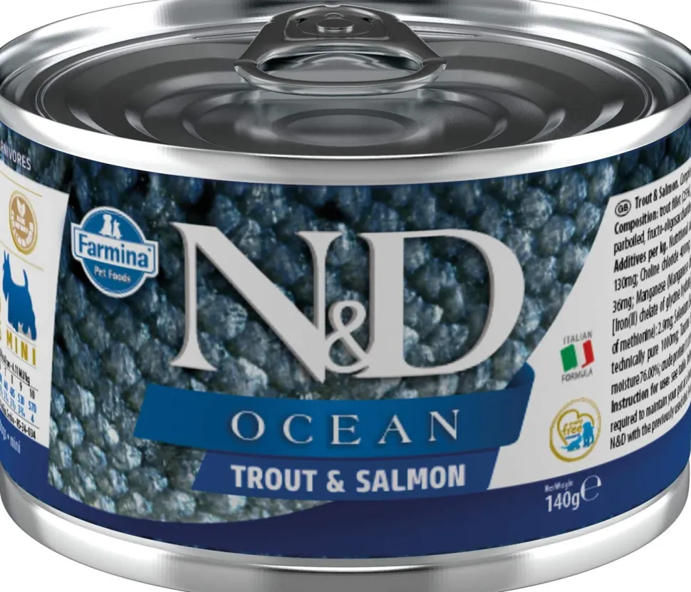 Farmina N&D Ocean Trout & Salmon Mini Canned Dog Food - 4.9 oz - Case of 6