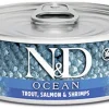 Farmina N&D Ocean Trout, Salmon & Shrimp Canned Cat Food - 2.8 oz - Case of 12