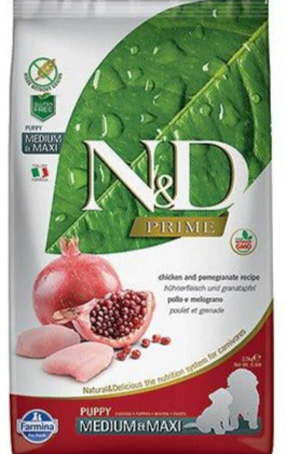 Farmina N&D Prime Chicken & Pomegranate Medium and Maxi Puppy Dry Dog Food - 26.4 lb Bag