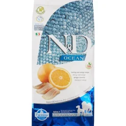 Farmina N&D Prime Ocean Herring & Orange Adult Medium and Maxi Dry Dog Food - 26.4 lb Bag