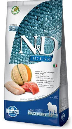 Farmina N&D Prime Ocean Salmon, Cod & Cantaloupe Giant Dry Dog Food - 26.4 lb Bag