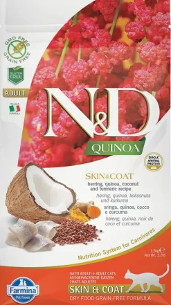 Farmina N&D Quinoa Skin & Coat Herring Dry Cat Food - 3.3 lb Bag
