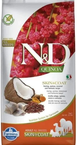 Farmina N&D Quinoa Skin & Coat Herring Dry Dog Food - 15.4 lb Bag
