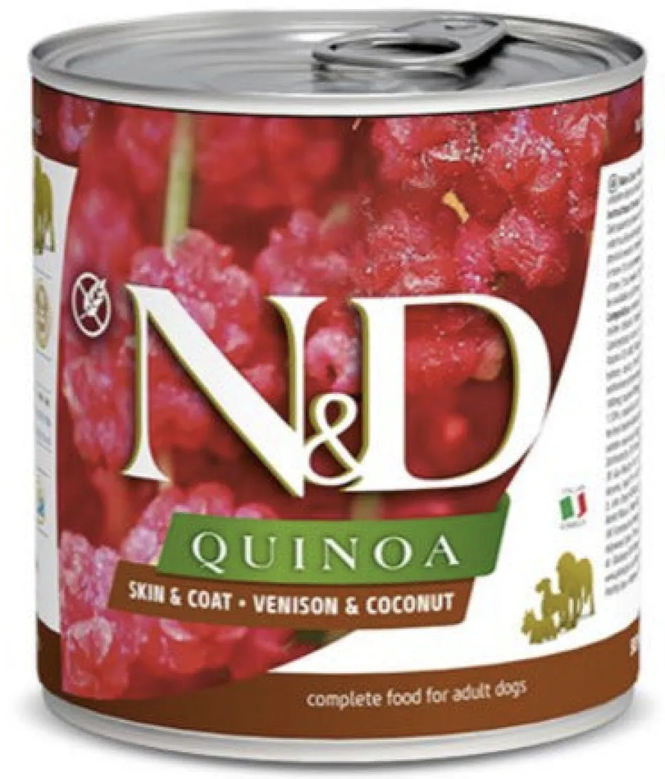 Farmina N&D Quinoa Skin & Coat Venison & Coconut Canned Dog Food - 10 oz - Case of 6