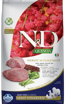 Farmina N&D Quinoa Weight Management Lamb Dry Dog Food - 5.5 lb Bag