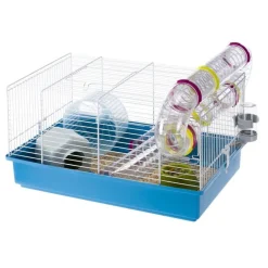 Ferplast Paula Fun and Interactive Hampster Cage includes Accessories - Blue/White - 18" X 11.6" X 9.6" Inches