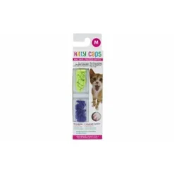 Fetch for Pets Kitty Anti-Scratching Cat Rubber Nail Tip Covers - Green/Glitter - Medium - 40 Count