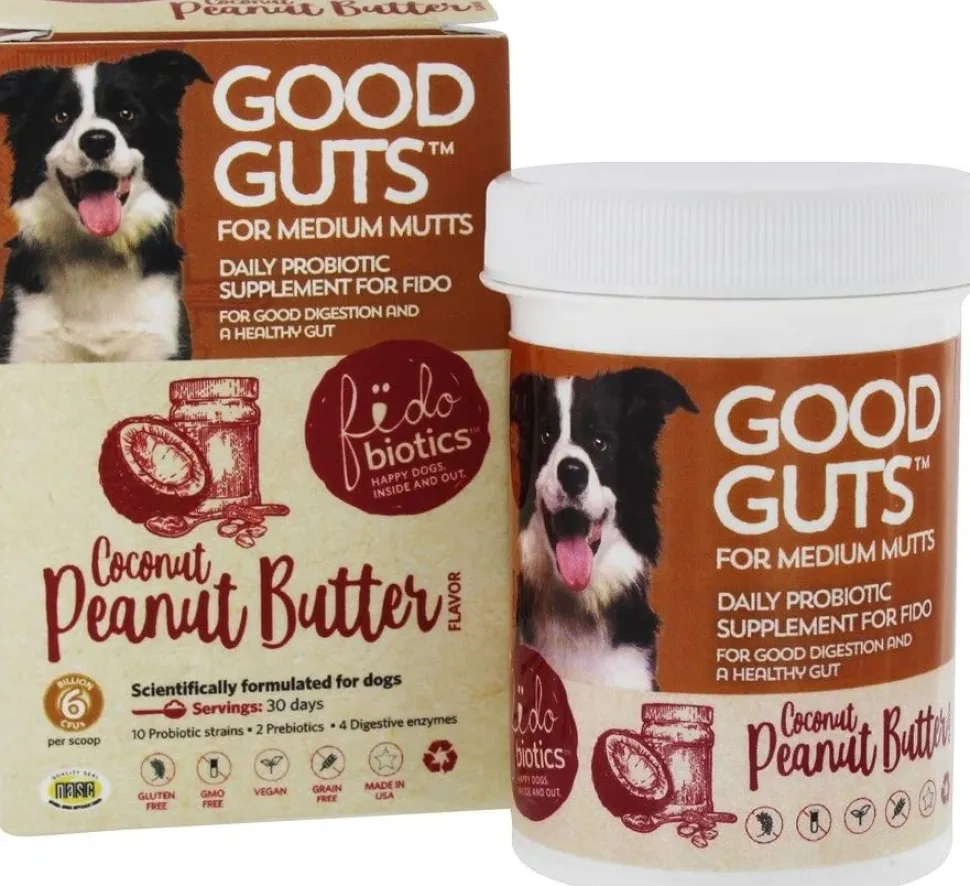 Fidobiotics Human-Grade Good Guts for Medium Mutts Digestive Dog Supplement