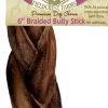 Fieldcrest Farms Braided Bully Sticks and Natural Chews - Beef - 6 In - 20 Pack
