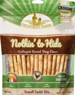 Fieldcrest Farms Nothin' To Hide Rawhide Alternative Twist Stix Natural Dog Chews - Chicken - 50 Pack