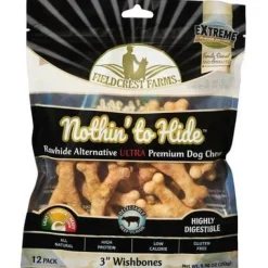 Fieldcrest Farms Nothin' To Hide Ultra Wishbone Natural Dog Chews - Beef - 3 In - 12 Pack