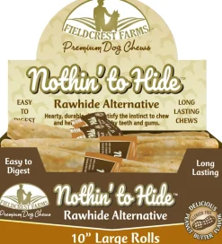 Fieldcrest Farms Nothin' To Hide Rawhide Alternative Rolls Natural Dog Chews - Peanut Butter - 10 In - 24 Pack