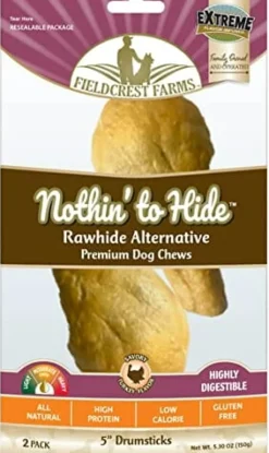 Fieldcrest Farms Nothin' To Hide Drum Stick Natural Dog Chews - Turkey - 2 Pack