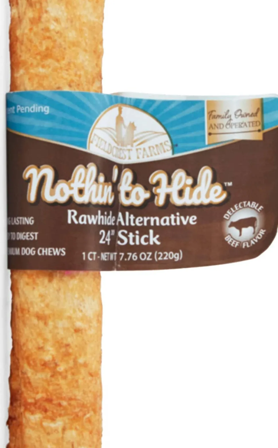 Fieldcrest Farms Nothin' To Hide Rawhide Alternative Rolls Natural Dog Treats - Beef - 24 In - 6 Pack