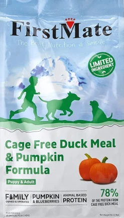 FirstMate Limited Ingredient Diet Grain-Free Duck and Pumpkin Dry Dog Food - 5 Lbs