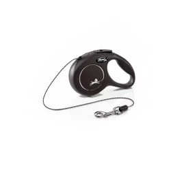 Flexi Classic Cord Retractable Dog Leash - Black - Small - 16 Feet
