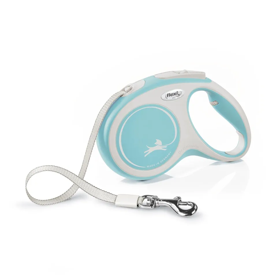 Flexi New Comfort Tape Rectractable Dog Leash - 55 Lbs - Blue - Medium - 16 Feet