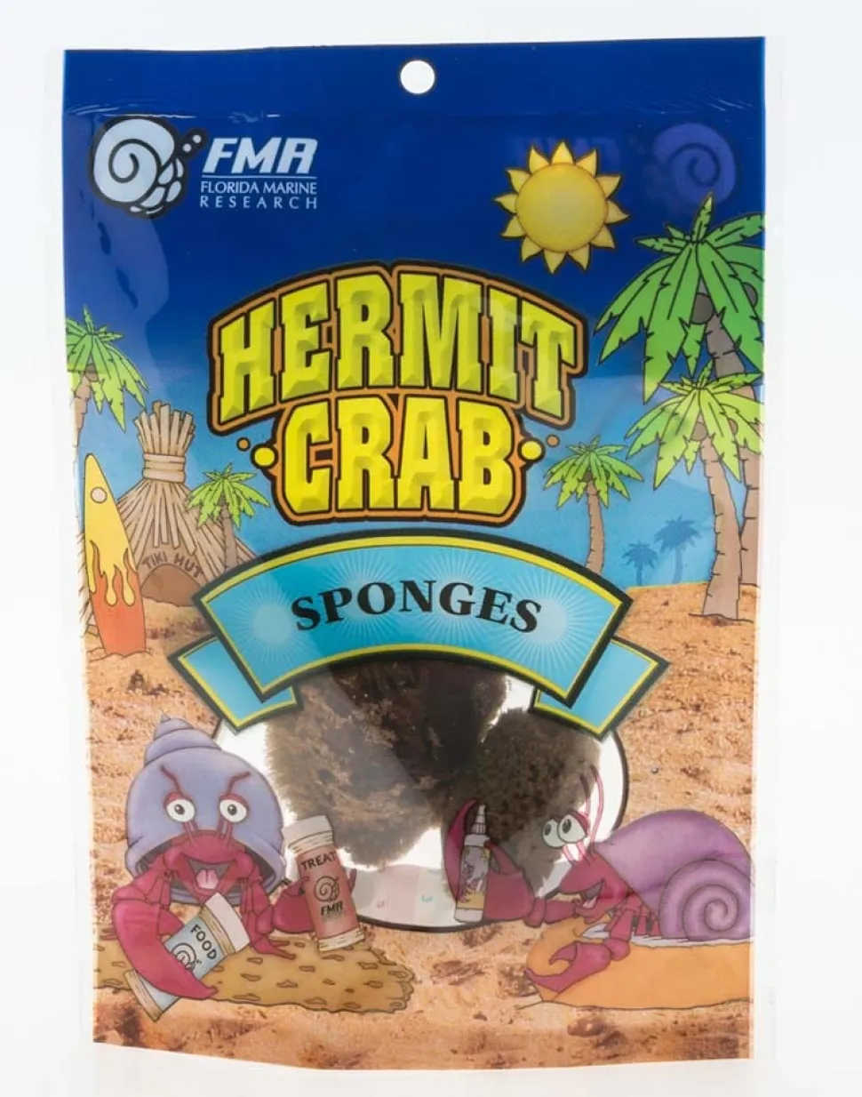 Florida Marine Research Packaged Sponge for Hermit Crab - Brown - 3 Pack - Small