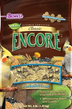 F.M. Brown's Encore Classic Natural Cockatiel Bird Food - 4 lb Bag