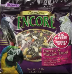 F.M. Brown's Encore Premium Chunky Parrot Bird Food - 5 lb Bag