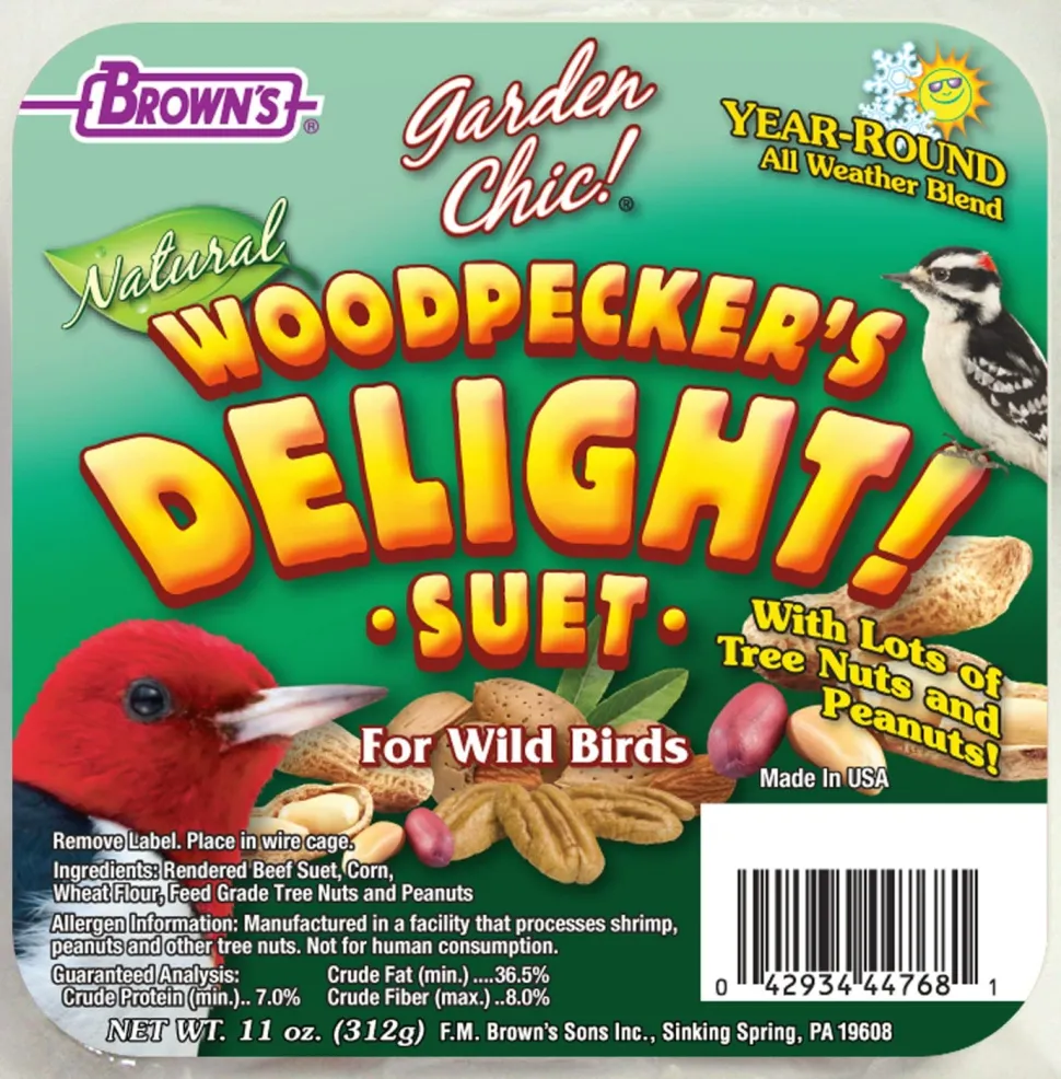 F.M. Brown's Supreme Woodpecker Cake Suet Cakes Bird Food - 11 oz