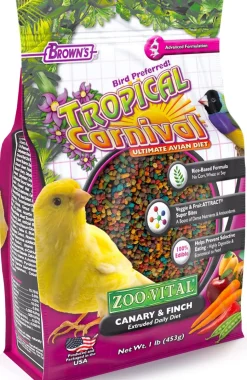 F.M. Brown's Zoo-Vital Tropical Carnival Daily Diet Canary & Finch Bird Food - 1 lb Bag