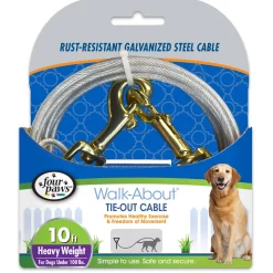 Four Paws Heavy Weight Tie Out Cable Silver - 10 ft
