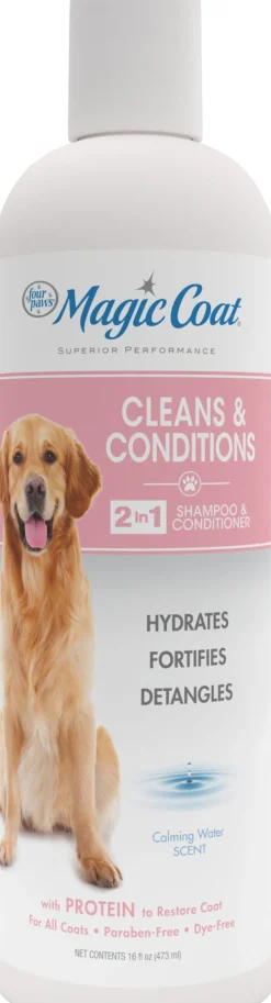 Four Paws Magic Coat 2-In-1 Protein Dog Shampoo & Conditioner - 16 Oz