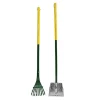 Four Paws Pooper Scooper Rake Set Dog Waste Pick Up - Yellow and Green - Small