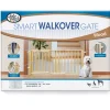 Four Paws Walkover Wood Dog Gate with Door - 30-44 in W X 18 in H