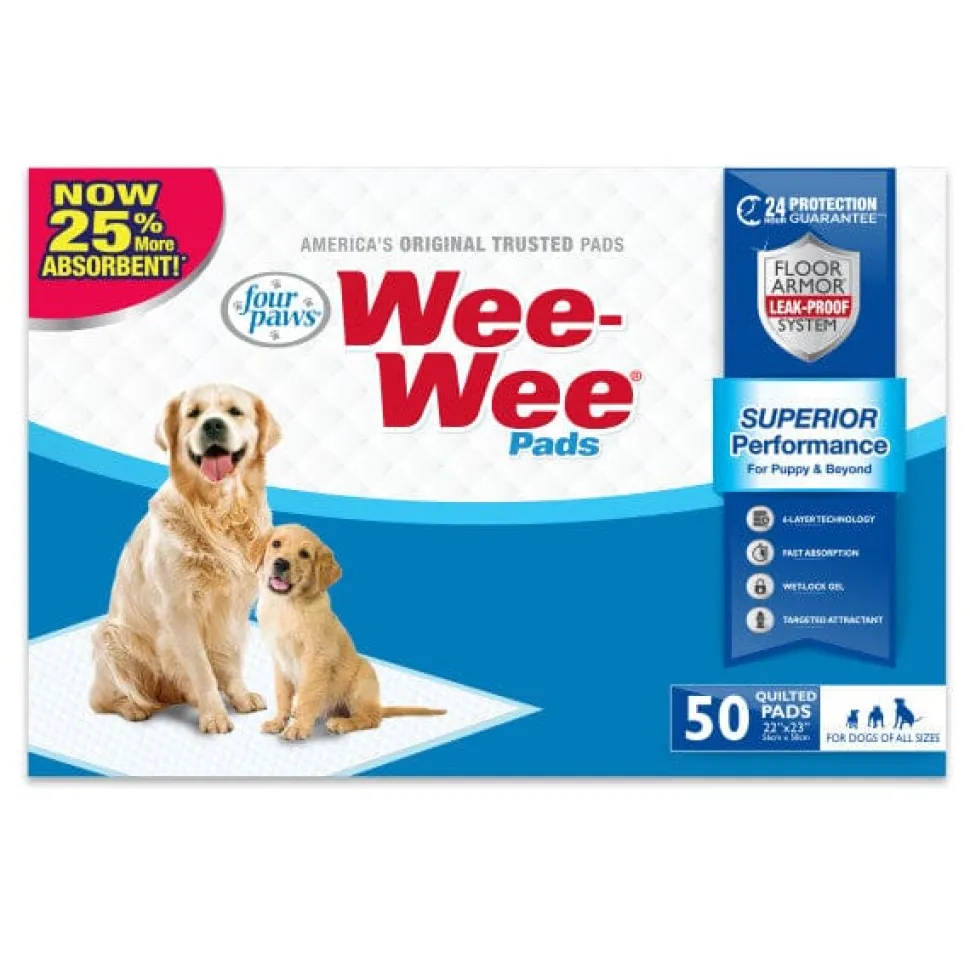 Four Paws Wee Wee Absorbent Pads for Dogs Standard - 50 Count
