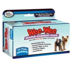 Four Paws Wee-Wee Diaper Garment Pads Dog Diapers - 24 Pack