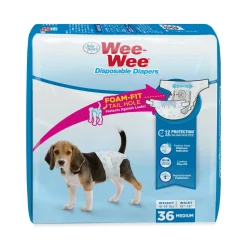 Four Paws Wee-Wee Disposable Dog Diapers Diaper - Medium - 36 Count