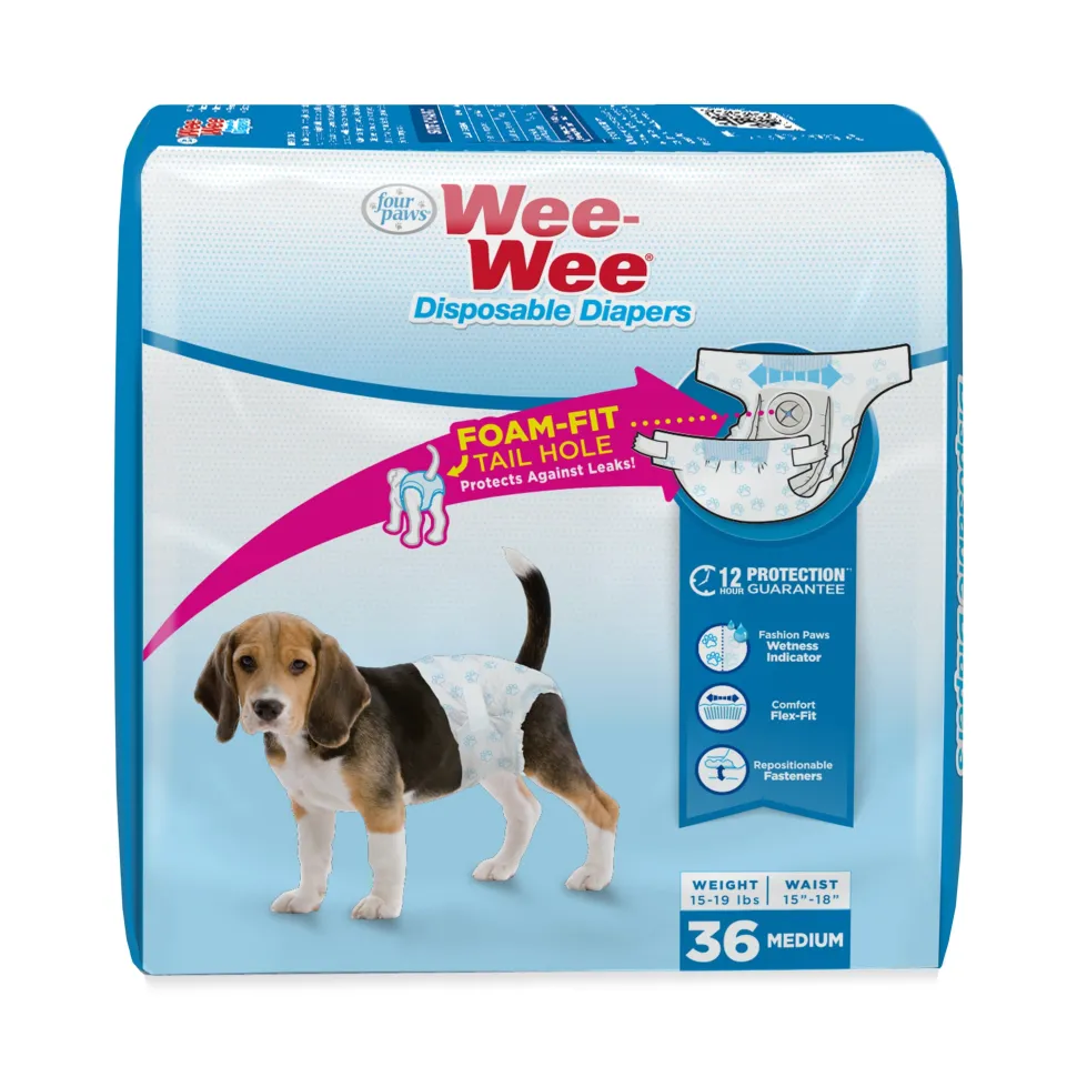 Four Paws Wee-Wee Disposable Dog Diapers Diaper - Medium - 36 Count