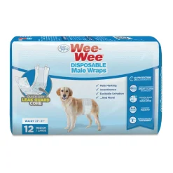 Four Paws Wee-Wee Disposable Male Dog Wraps 12 Count - Medium / Large