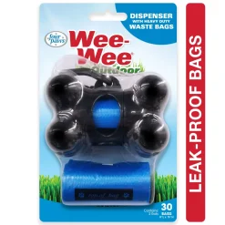 Four Paws Wee-Wee Outdoor Dog Waste Bag Dispenser with Heavy Duty Waste Bags Waste Bags - 30 Count