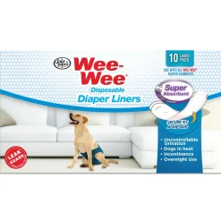 Four Paws Wee-Wee Super Absorbent Disposable Dog Diaper Liners Diaper Liner - One Size - 10 Count