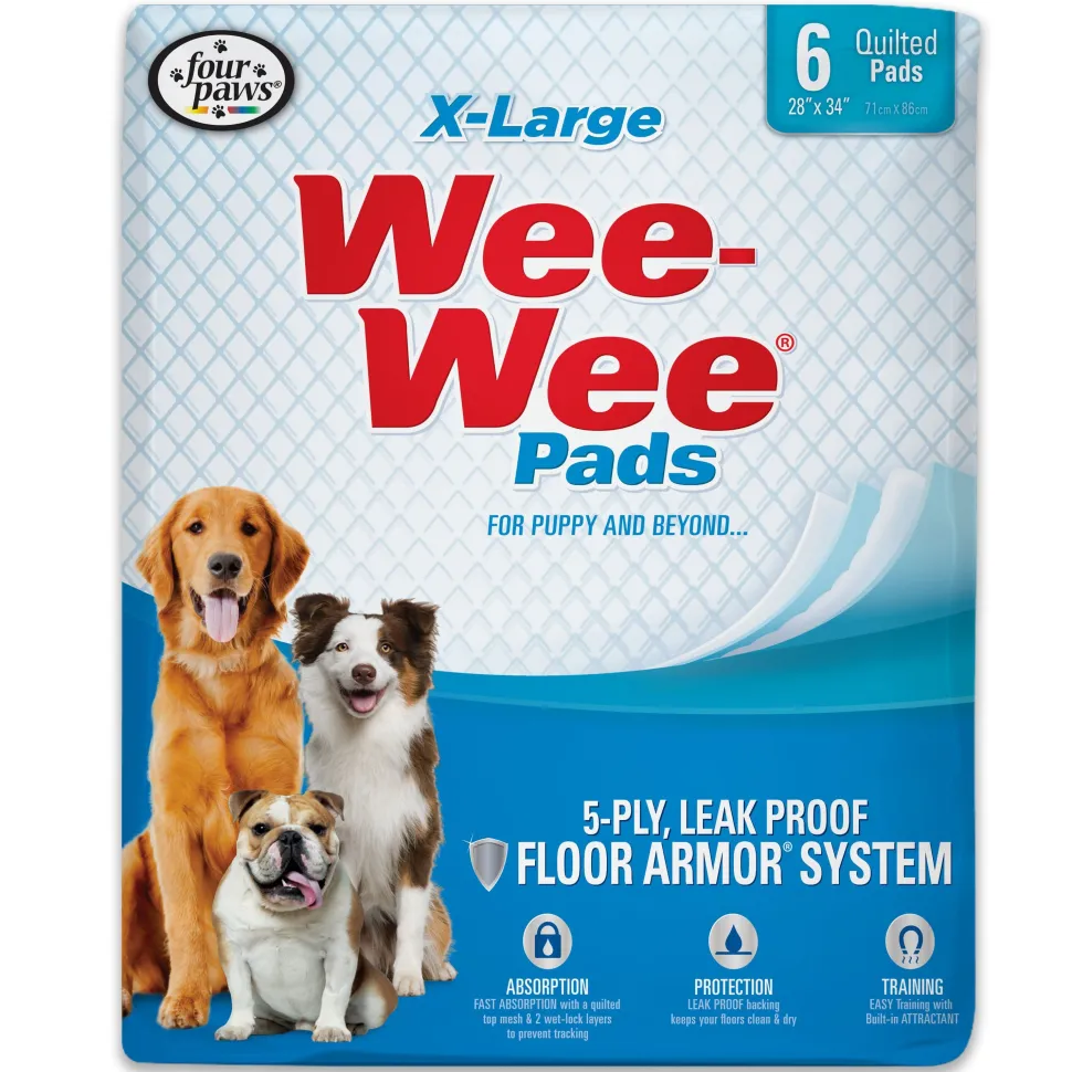 Four Paws Wee-Wee Superior Performance Dog Pads - Extra Large - 28" x 34" - 6 Count