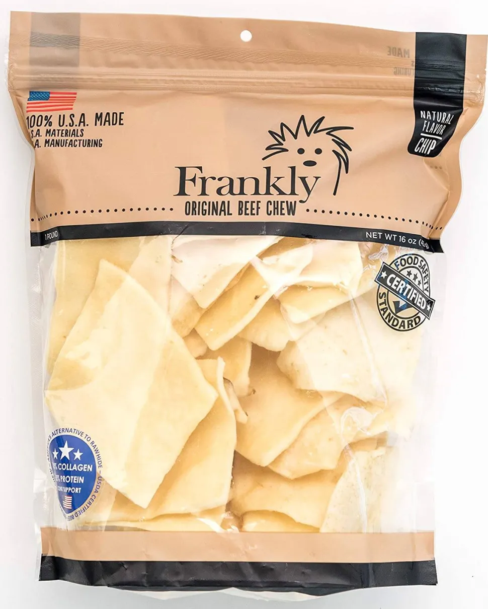 Frankly Pet Beef Chips Natural Dog Chews - 1 lb Bag