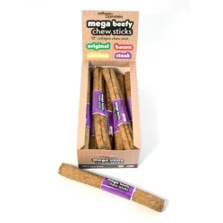 Frankly Pet Steak Mega Beefy Dog Bully Sticks Display - 10 Inch - 12 Pack