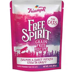 Free Spirit Grain-Free Cat Pouch Canned Cat Food - Salmon and Sweet Potato - 3 Oz - Case of 24
