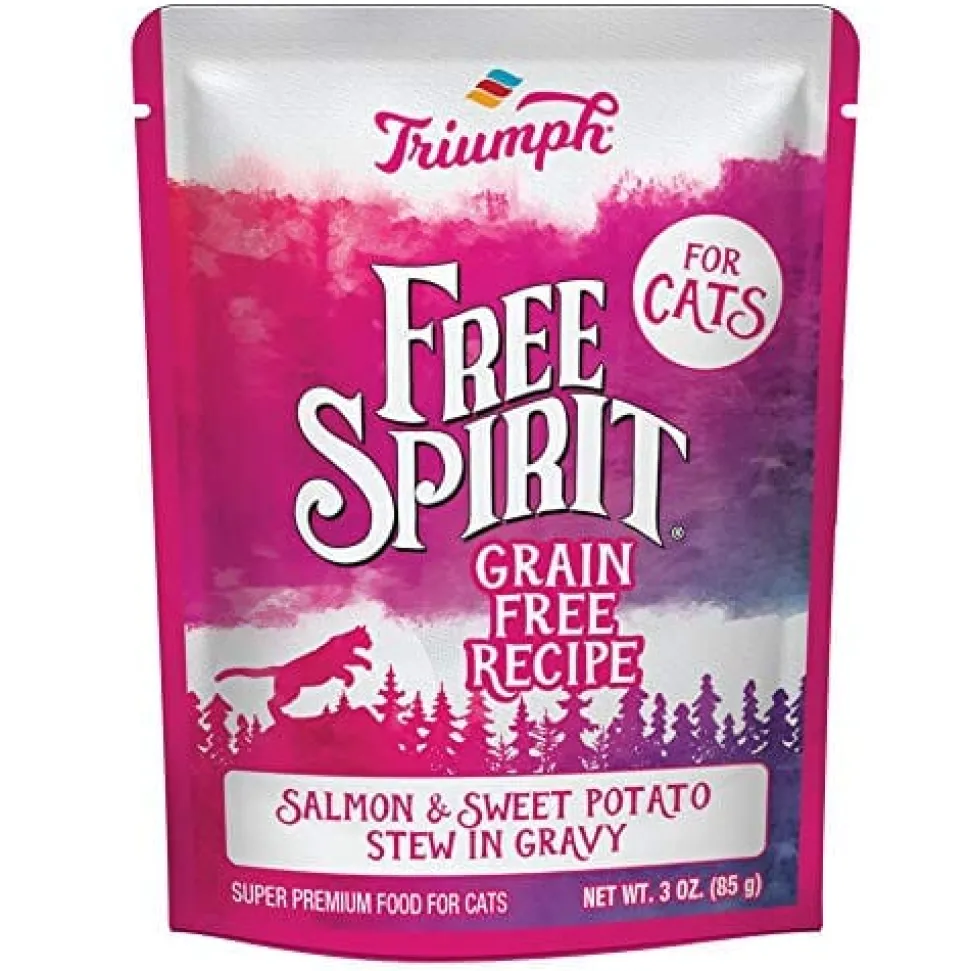 Free Spirit Grain-Free Cat Pouch Canned Cat Food - Salmon and Sweet Potato - 3 Oz - Case of 24