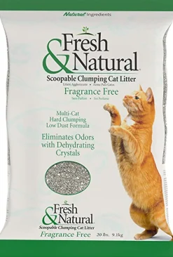 Fresh & Natural Fragrance Free Bag Cat Litter - 20 lb Bag