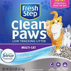 Fresh Step Clean Paws Multi-Cat Cat Litter with Febreze - 22.5 Lbs