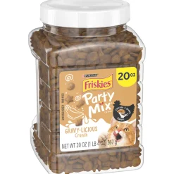 Friskies Party Mix Crunch Gravylicious Chicken & Gravy Flavors Cat Treats