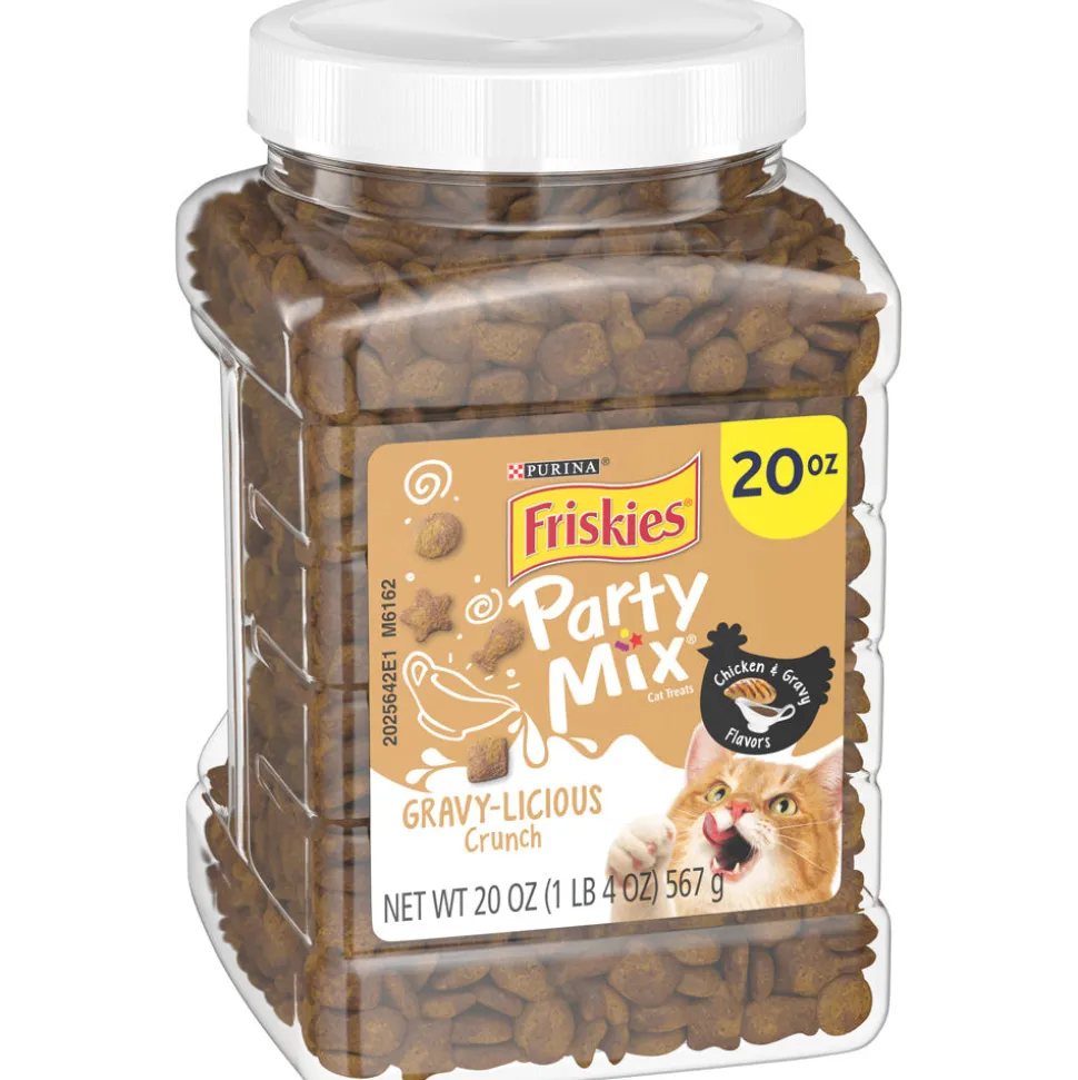 Friskies Party Mix Crunch Gravylicious Chicken & Gravy Flavors Cat Treats