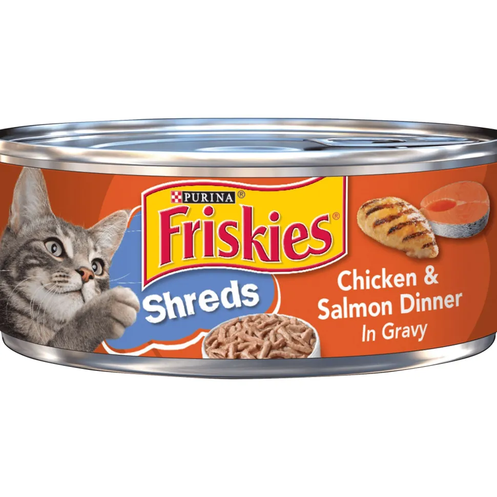 Friskies Savory Shreds Chicken And Salmon Dinner In Gravy Canned Cat Food