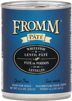 FROMM Gold Grain-Free Whitefish and Lentils Pate Canned Dog Food - 12.2 Oz - Case of 12